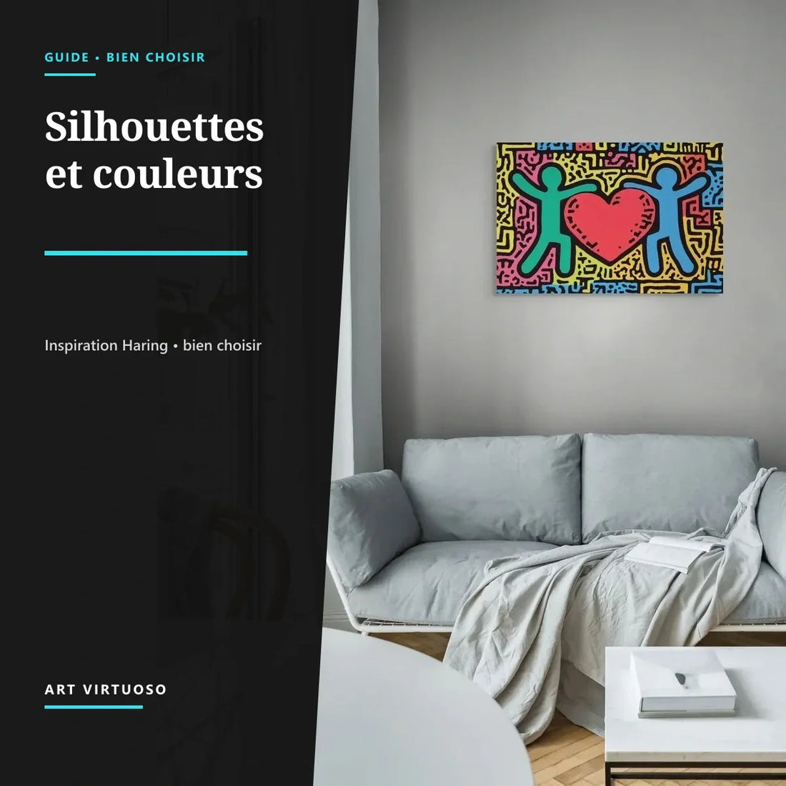Déco inspirée de Keith Haring : deux tableaux à comparer