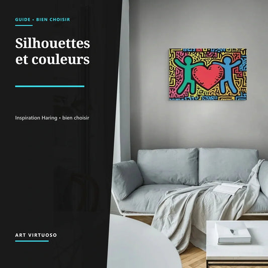Déco inspirée de Keith Haring : deux tableaux à comparer