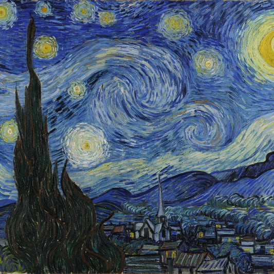 Détail carré de La Nuit étoilée de Vincent van Gogh