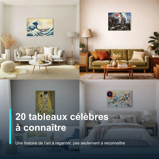 Mosaïque de reproductions de tableaux célèbres proposée par Art Virtuoso