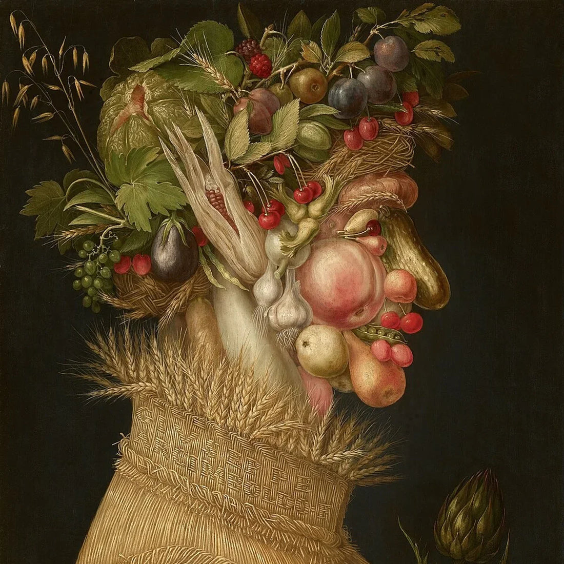 Détail carré de L’Été de Giuseppe Arcimboldo