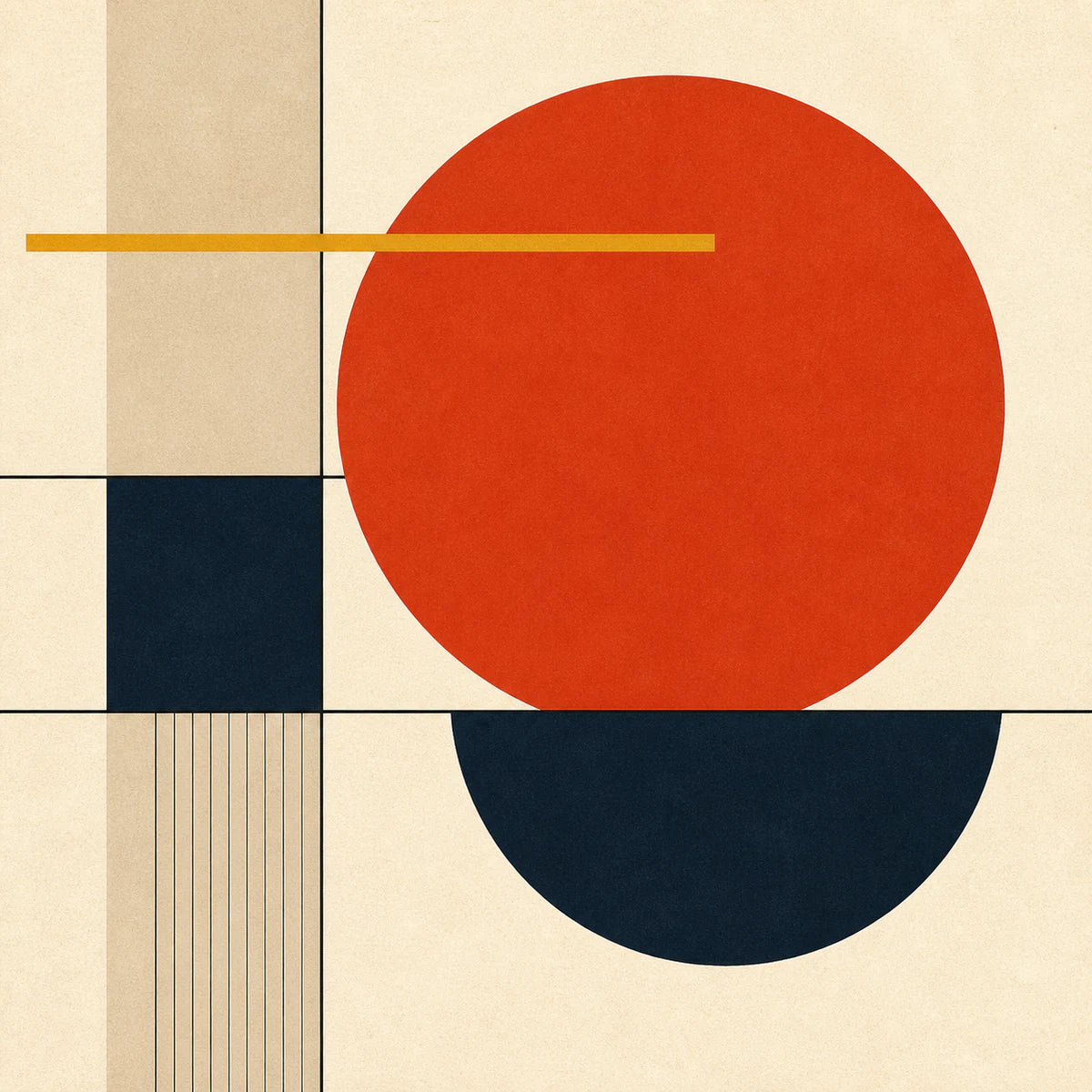 Formes modernistes sur grille pour la collection d’affiches Bauhaus et mid-century