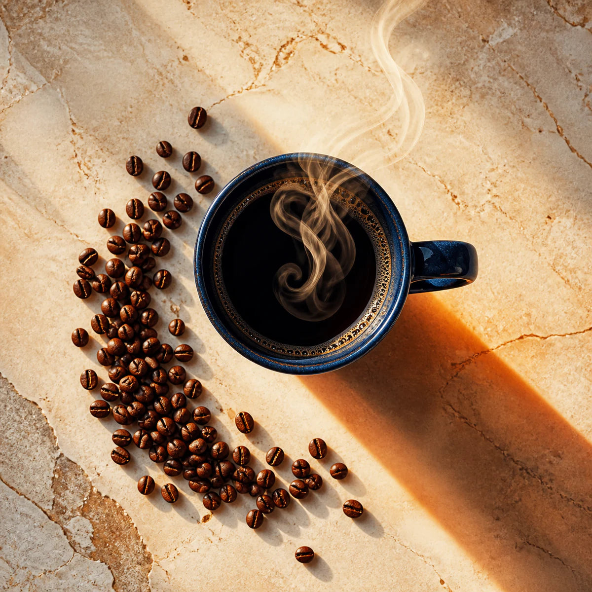 Tasse de café et ombre du matin pour la collection d’affiches café