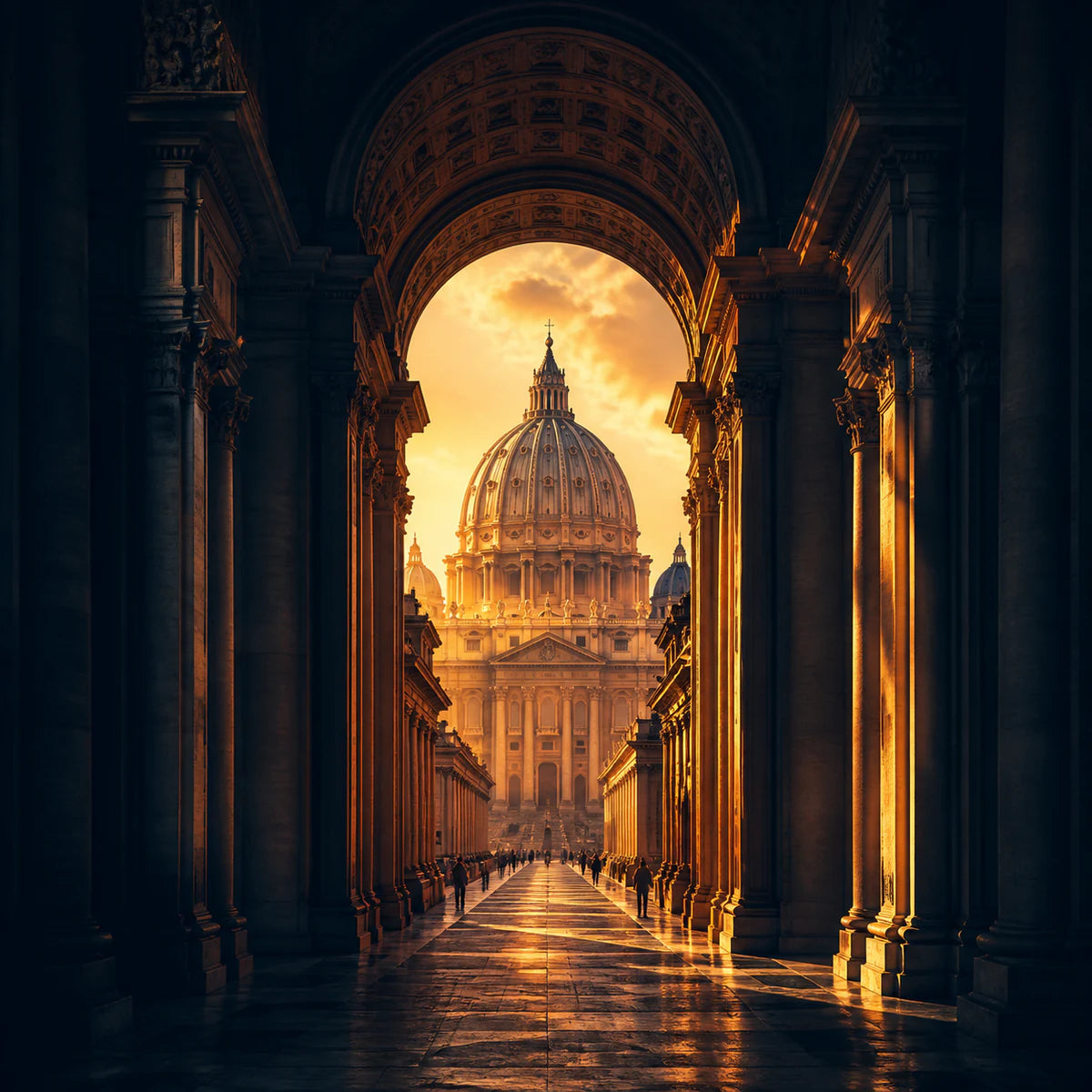 Dôme historique encadré par une colonnade pour la collection d’affiches de monuments