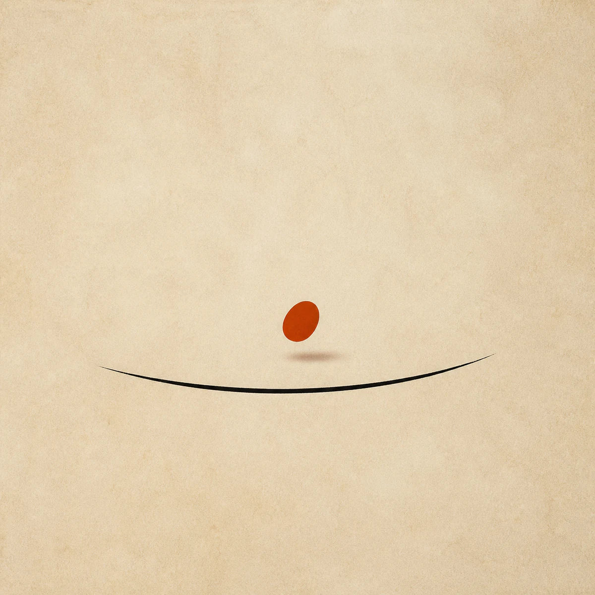 Ovale rouge et ligne courbe pour la collection d’affiches minimalistes