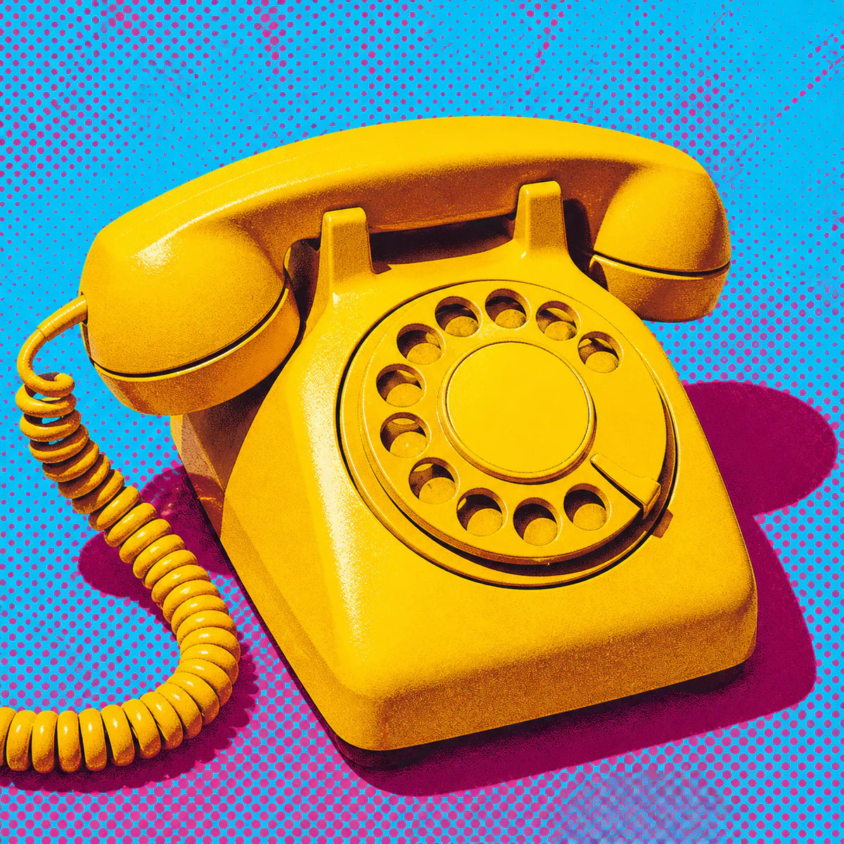 Téléphone rétro aux couleurs vives pour la collection d’affiches pop art