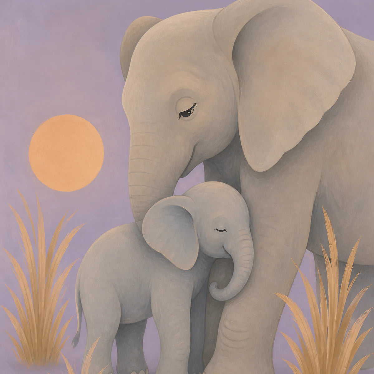 Éléphants dans des tons doux pour la collection d’affiches pour bébé