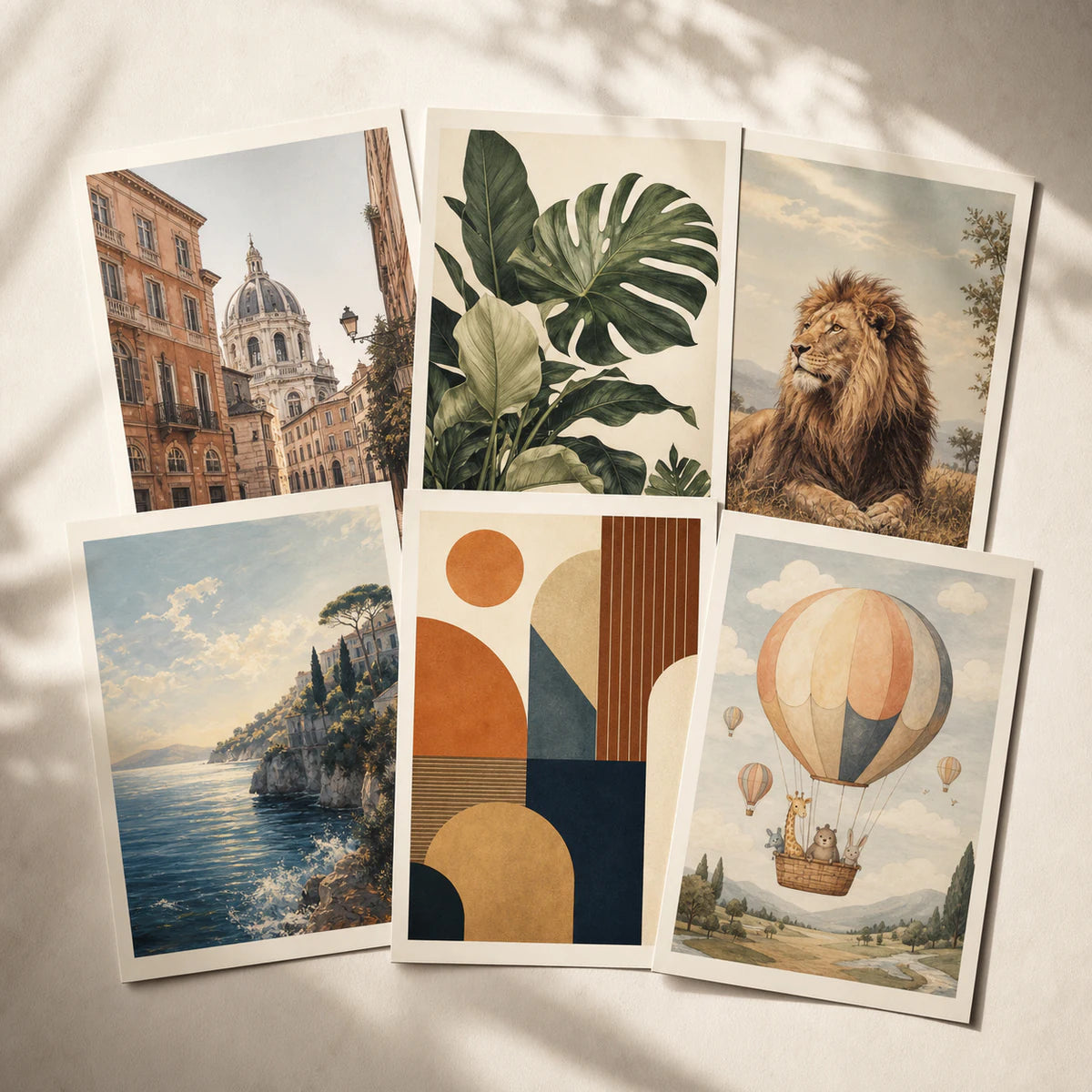 Sélection d’affiches décoratives autour du voyage, de la nature, des animaux, du rétro et de l’enfance