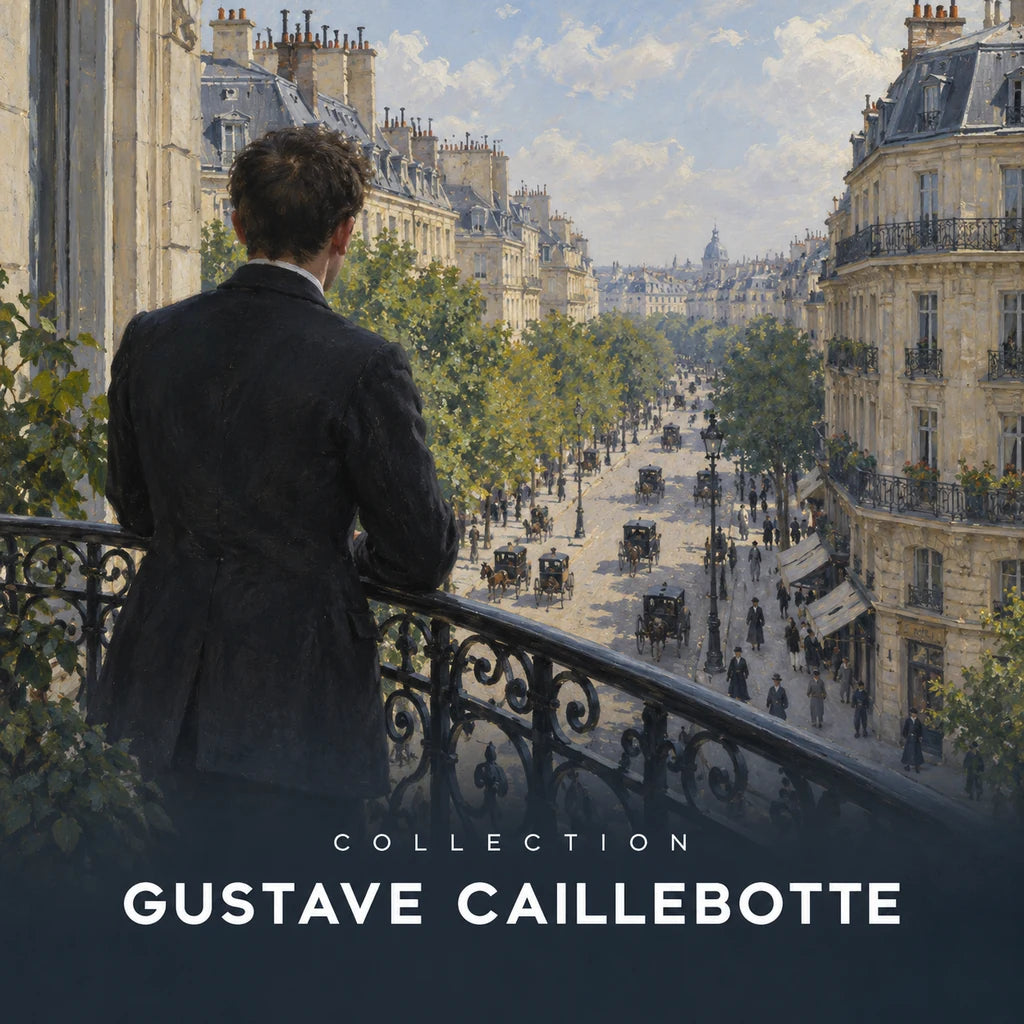 Collection Gustave Caillebotte : homme au balcon contemplant un boulevard parisien