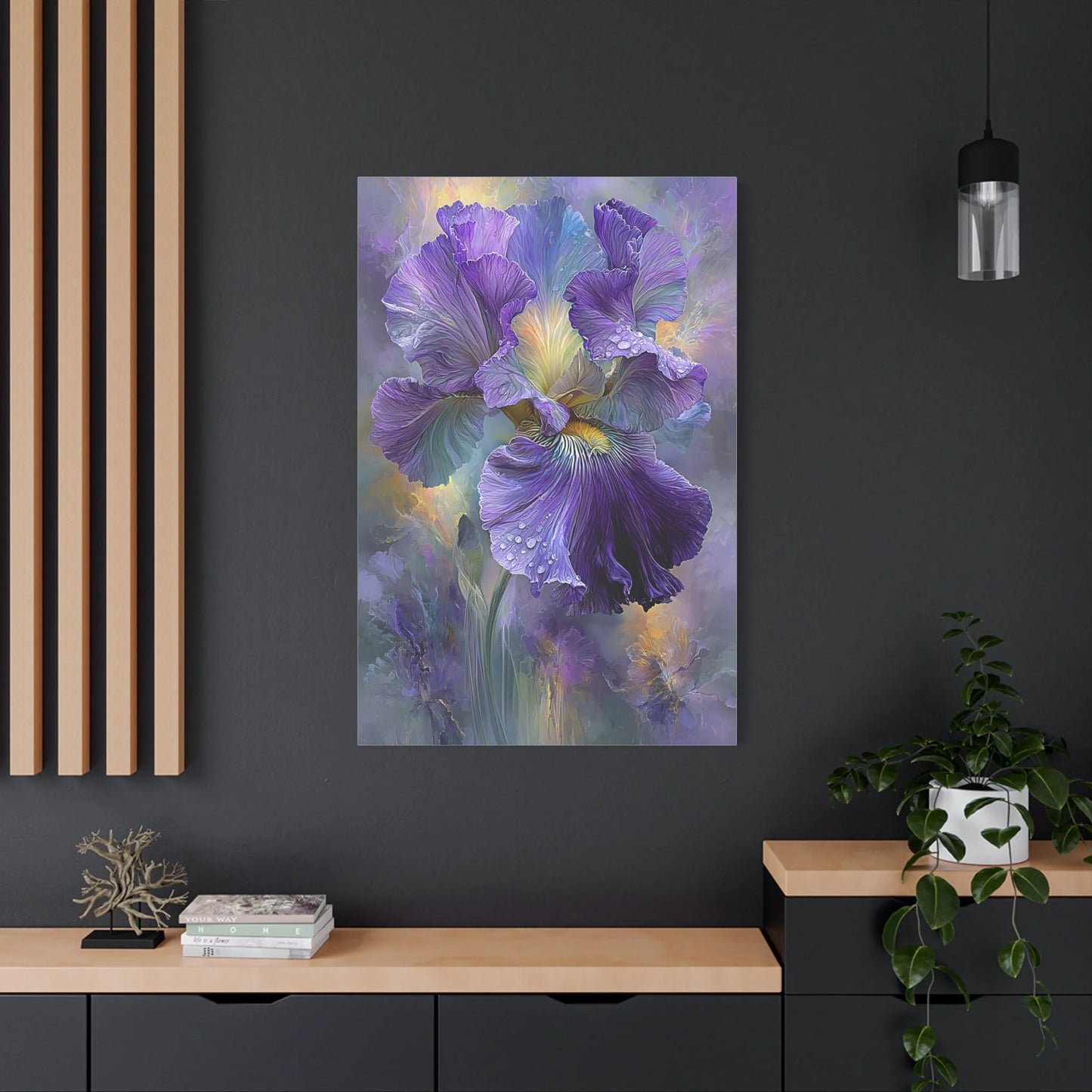 Tableau Iris Violet - Macro Pétales Veloutés — Art Virtuoso