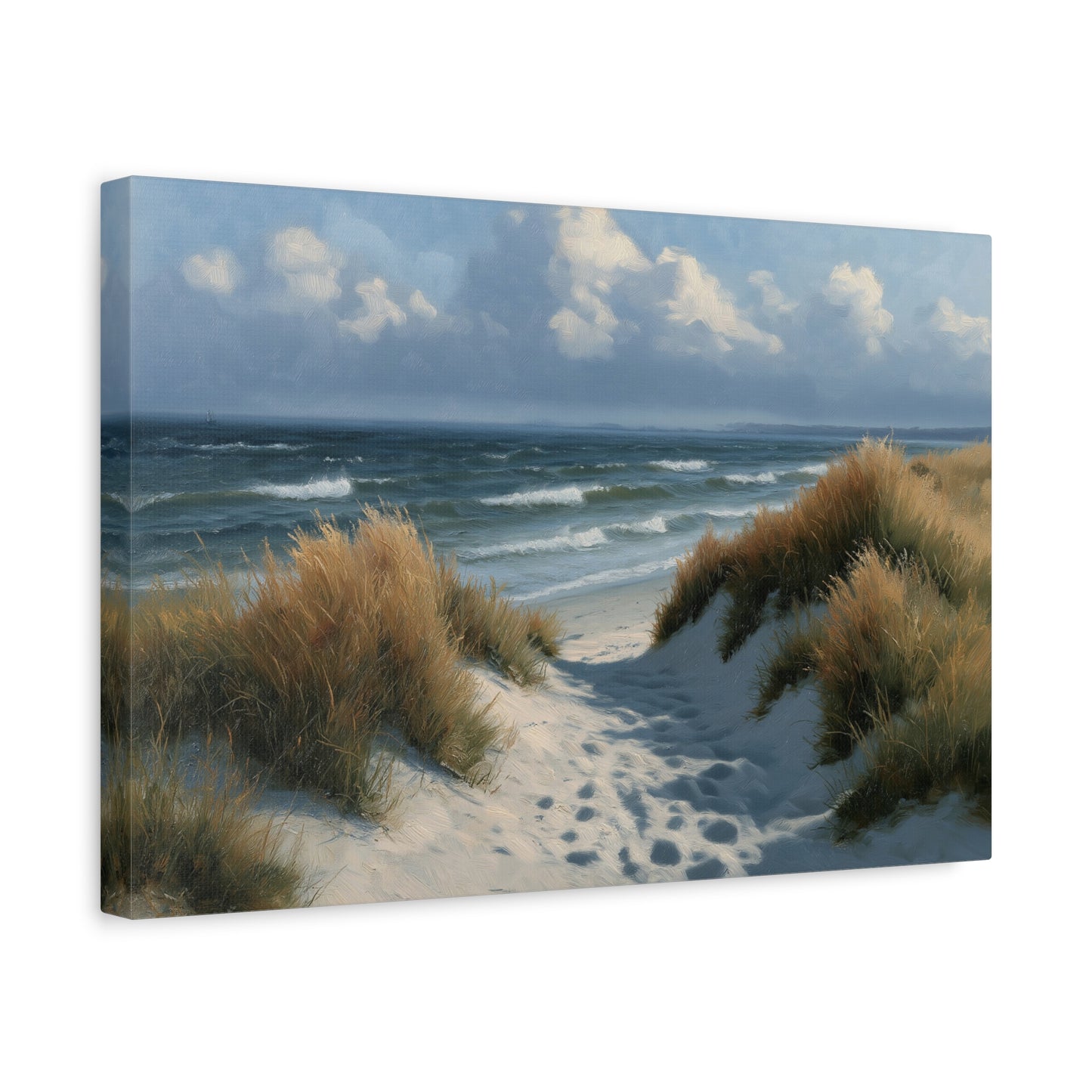 Dunes grises avec oyats et chemin de sable vers la mer du Nord - Art Virtuoso - vue 6/20