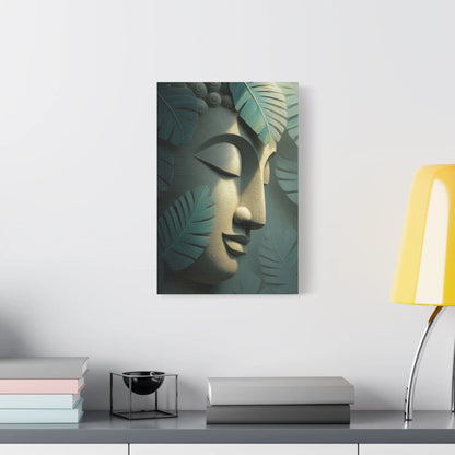 Tableau Bouddha vert sauge dans une chambre minimaliste