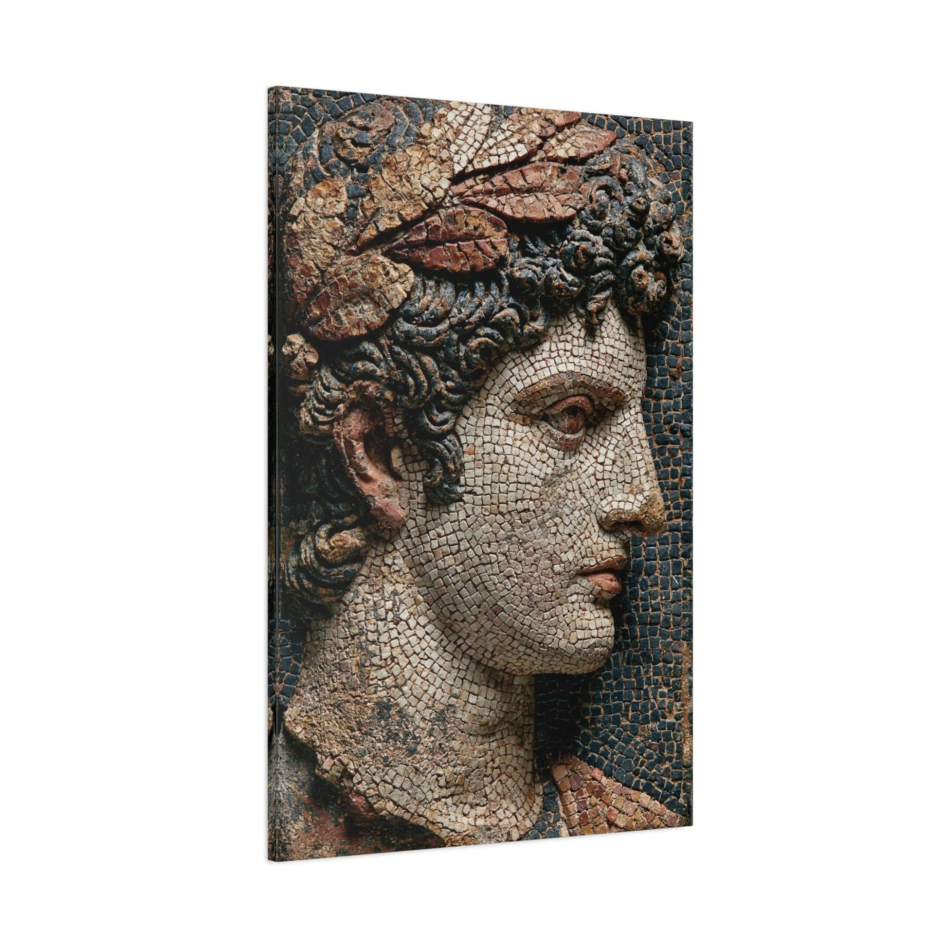 Tableau en Mosaïque Buste Grec Antique - Profil de Marbre - décor monumental espace ouvert