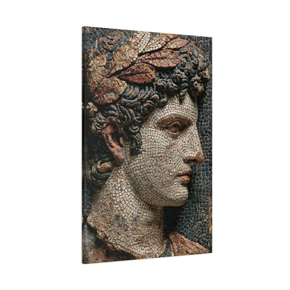 Tableau en Mosaïque Buste Grec Antique - Profil de Marbre - décor monumental espace ouvert