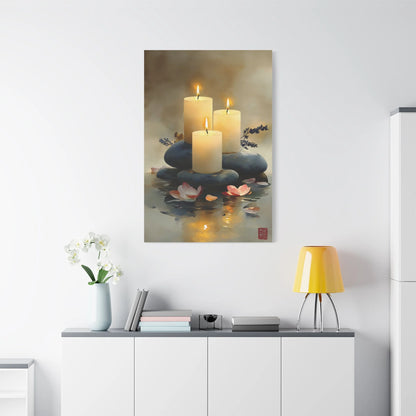Tableau Bougies zen dans un salon contemporain