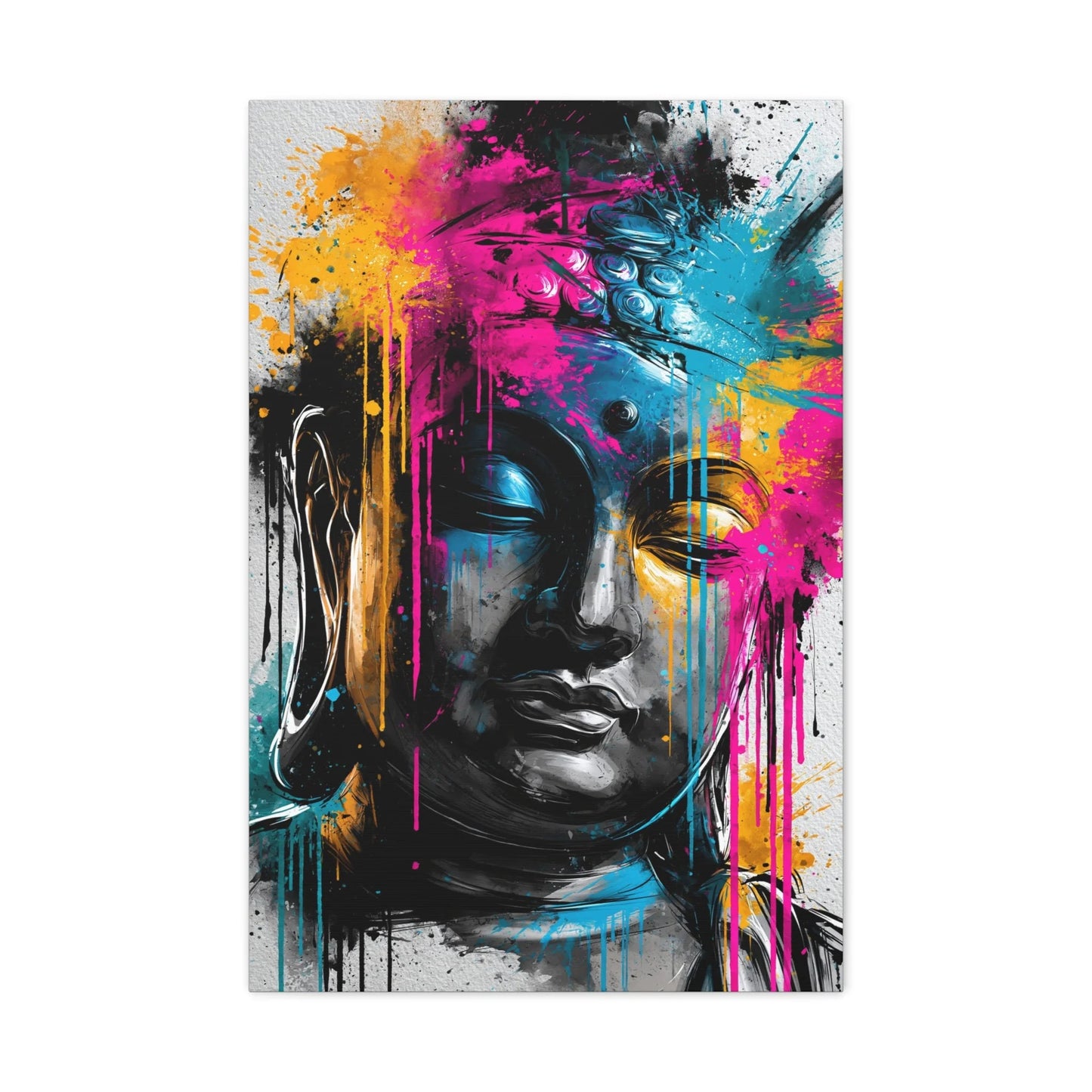 Tableau Bouddha Aquarelle - Splash de Pleine Conscience - intégration salon scandinave