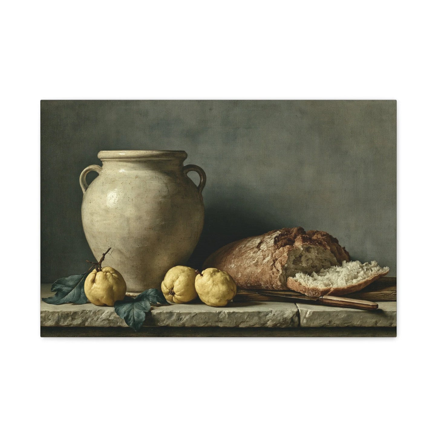 Tableau Nature Morte Espagnole - Table Ibérique - vue mur blanc minimaliste