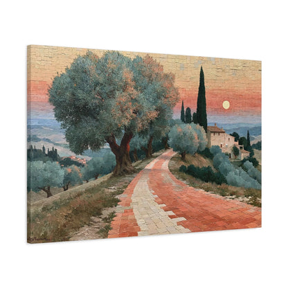 Tableau en Mosaïque Oliveraie Terracotta - Midi Ancien - décor mural panoramique