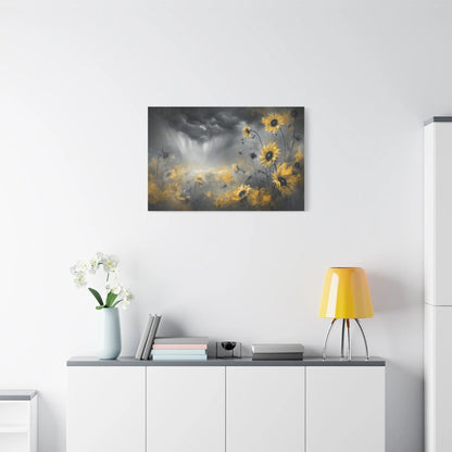 Tableau Tableau gris jaune ambiance contemporaine