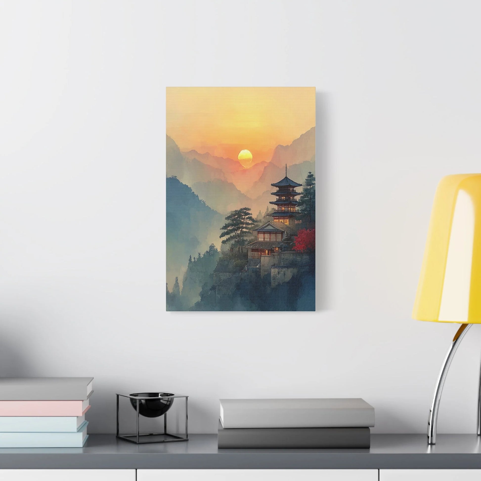 Tableau Pagode zen dans un hall d'hôtel