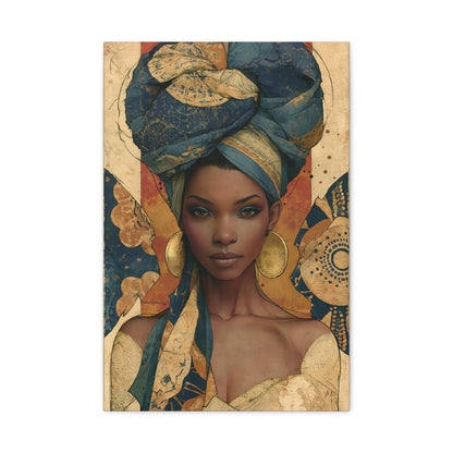 Tableau Femme Africaine Wax Terracotta - format M - Art Virtuoso