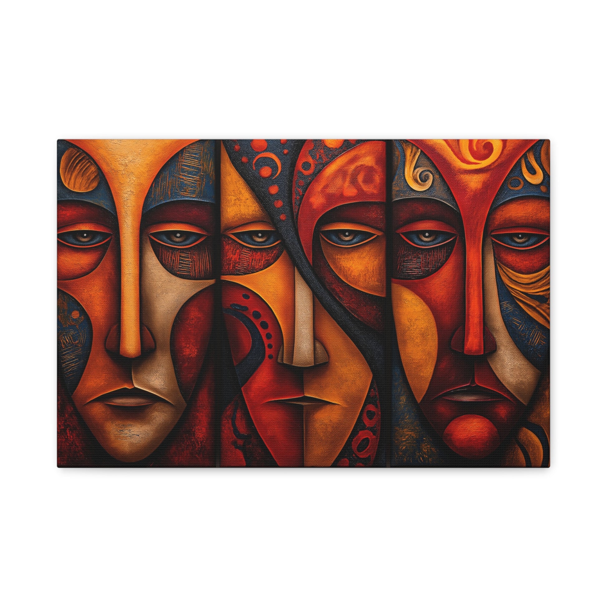 Triptyque Masque Africain Moderne - format S - Art Virtuoso