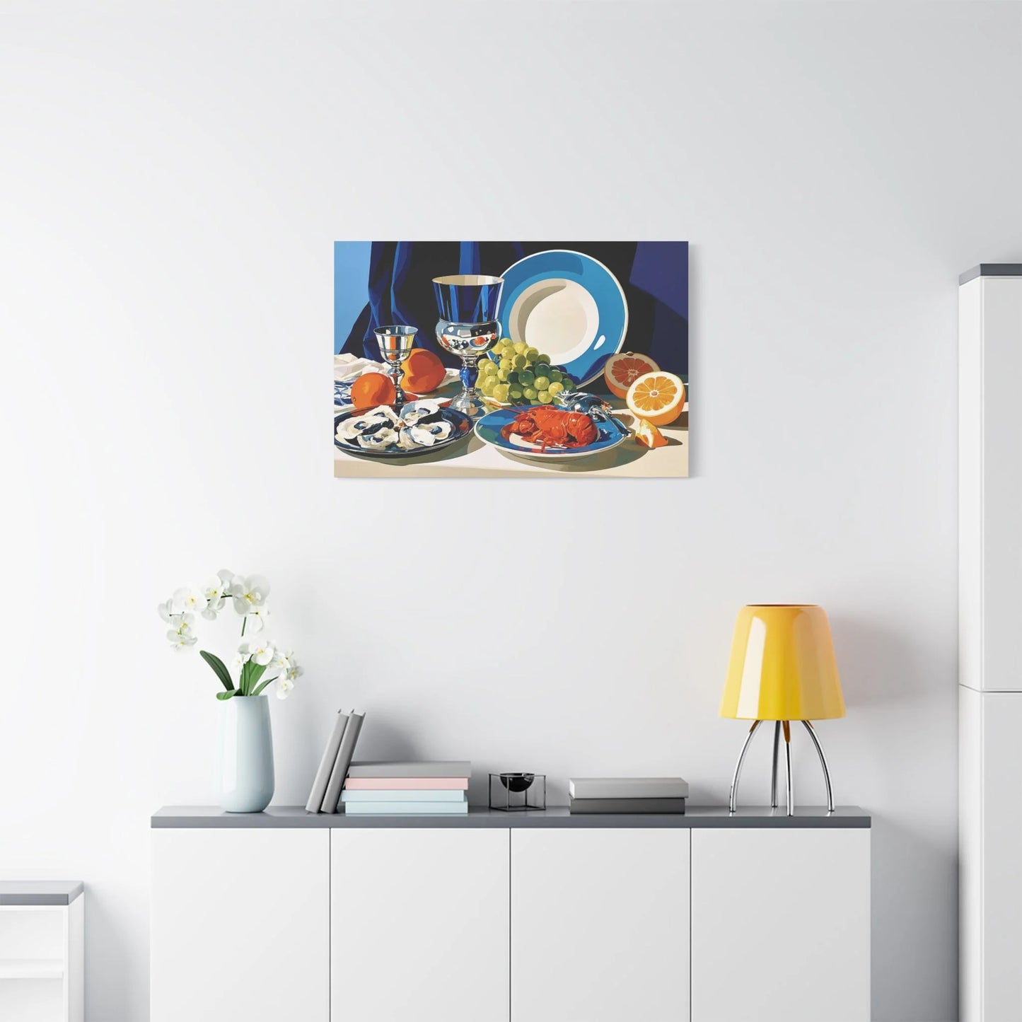 Tableau Nature Morte Flamande - Abondance du Nord - ambiance loft haut de plafond