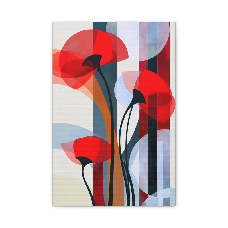 Minimalistischer skandinavischer Mohn als Leinwandbild