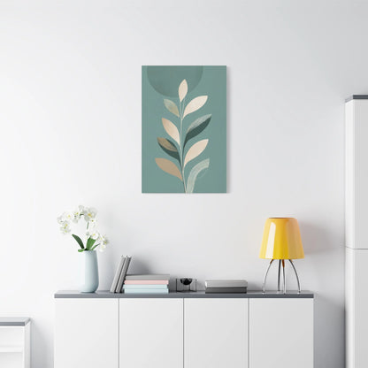 Tableau Tableau minimaliste vert sauge ambiance familiale