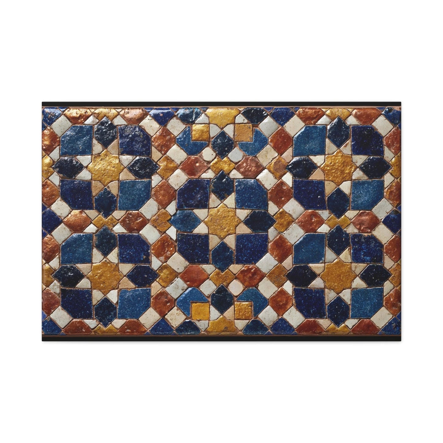 Tableau en Mosaïque Alhambra Bleu - Jardin de Zellige - ambiance bureau créatif
