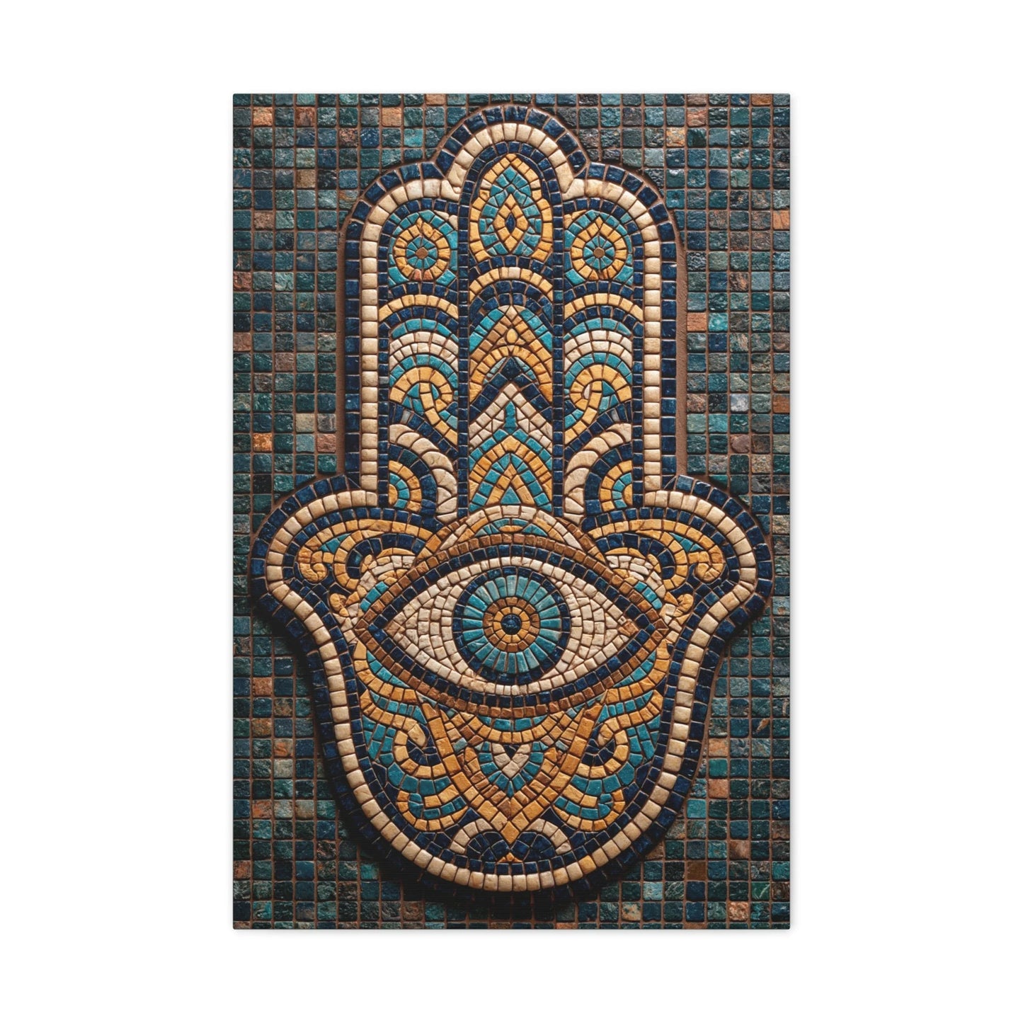 Tableau en Mosaïque Main de Fatima - Khamsa Protectrice - intégration salon scandinave
