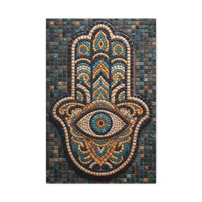 Tableau en Mosaïque Main de Fatima - Khamsa Protectrice - intégration salon scandinave