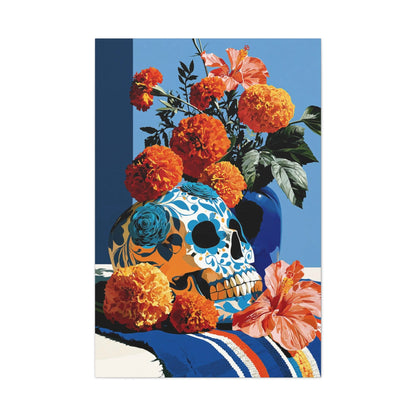 Tableau Nature Morte Vanitas Mexicaine Día de Muertos - Fête des Ombres - mise en scène entrée moderne