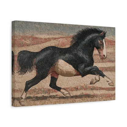 Tableau en Mosaïque Cheval Romain au Galop - Course Antique - ambiance chambre adolescent