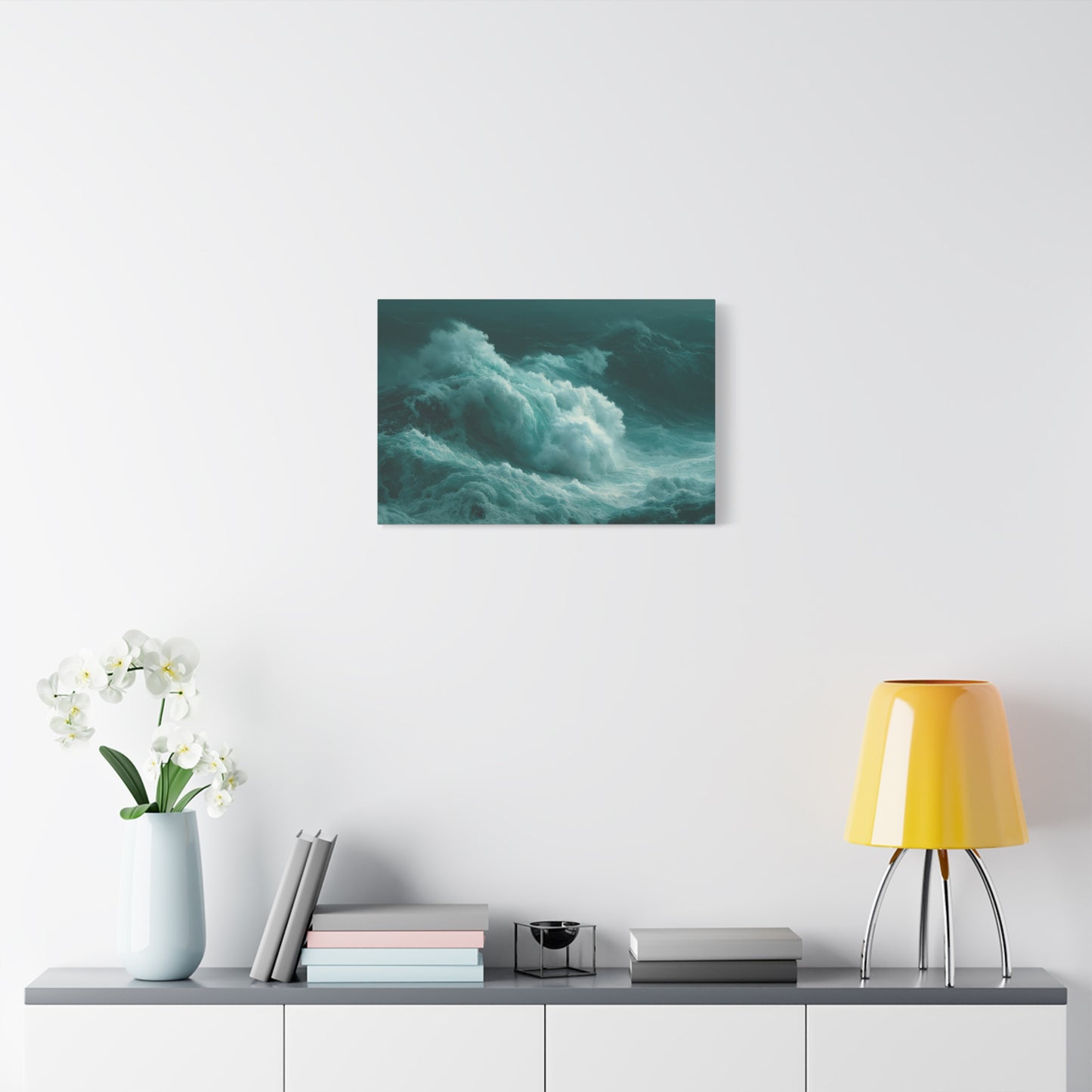 Vague monumentale bleue avec grand mur d ecume blanche - Art Virtuoso - vue 10/20
