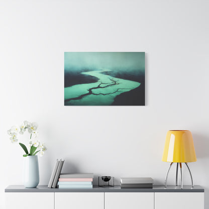 Tableau Rivière vert sauge format horizontal carte mentale