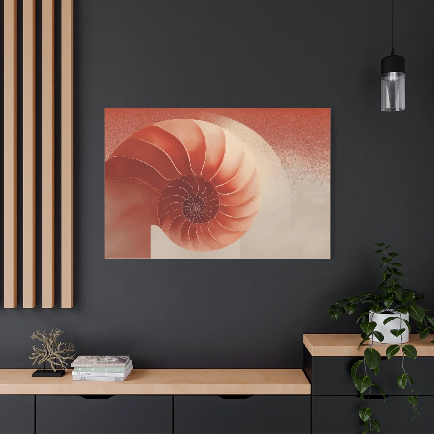 Tableau Coquillage Nautile Terracotta - Spirale du Temps — Art Virtuoso