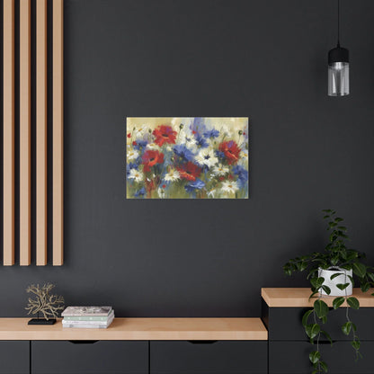Tableau Champ Tricolore - Coquelicots, Bleuets et Marguerites - vue intérieur architecte