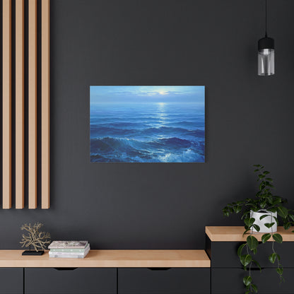 Ocean bleu profond avec vagues et lumiere claire sur l horizon - Art Virtuoso - vue 17/20