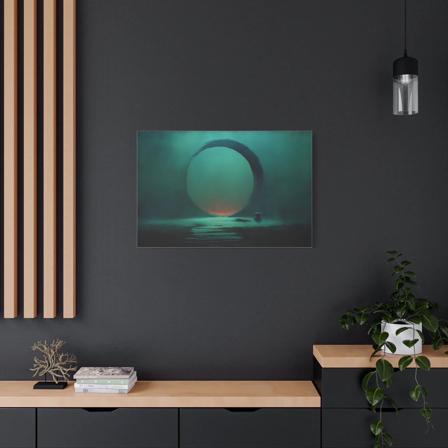Tableau Enso vert sauge alcôve de méditation