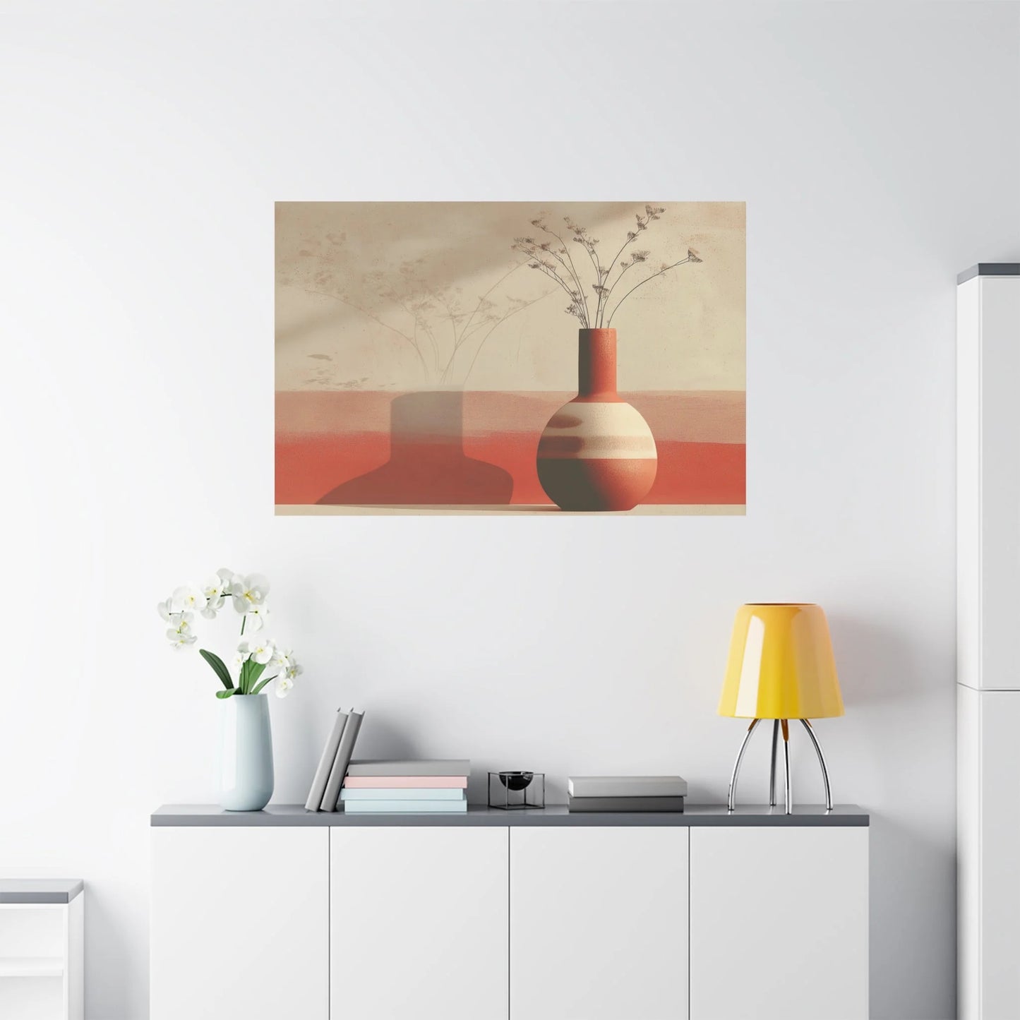 Tableau décoration murale terracotta — vase format horizontal