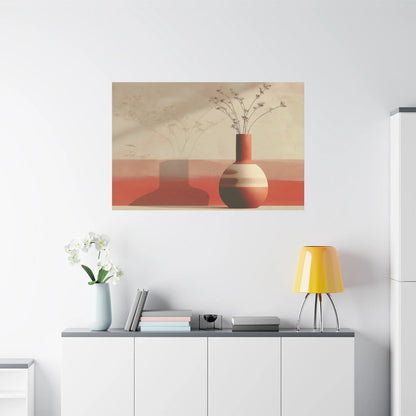 Tableau décoration murale terracotta — vase format horizontal