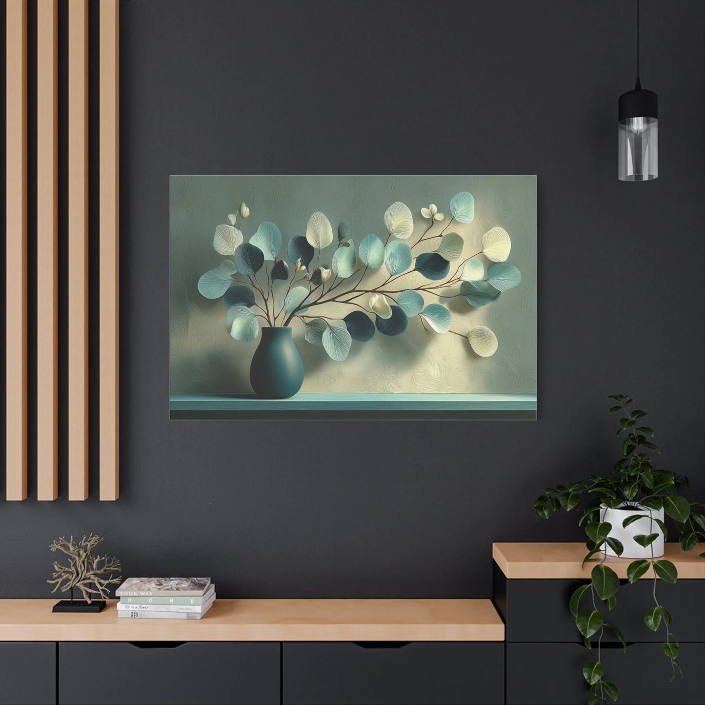 Tableau Vert Sauge et Bleu Canard - Eucalyptus Bicolore — Art Virtuoso