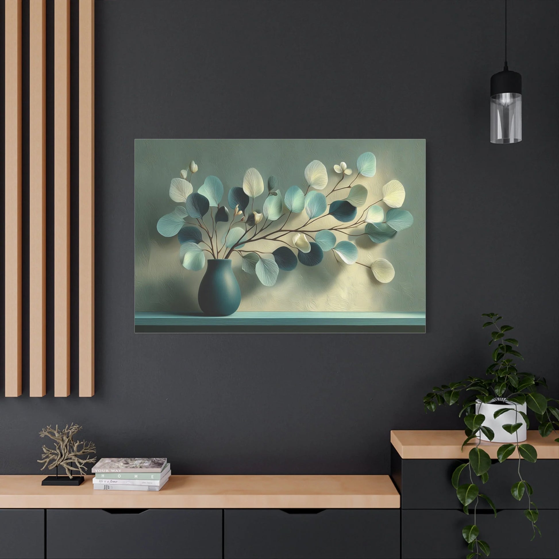 Tableau Vert Sauge et Bleu Canard - Eucalyptus Bicolore — Art Virtuoso