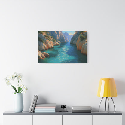 Calanques mediterraneennes avec falaises rocheuses pins et eau turquoise - Art Virtuoso - vue 13/20