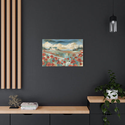 Tableau Champ de Coquelicots - Hommage à Monet - vue intérieur architecte