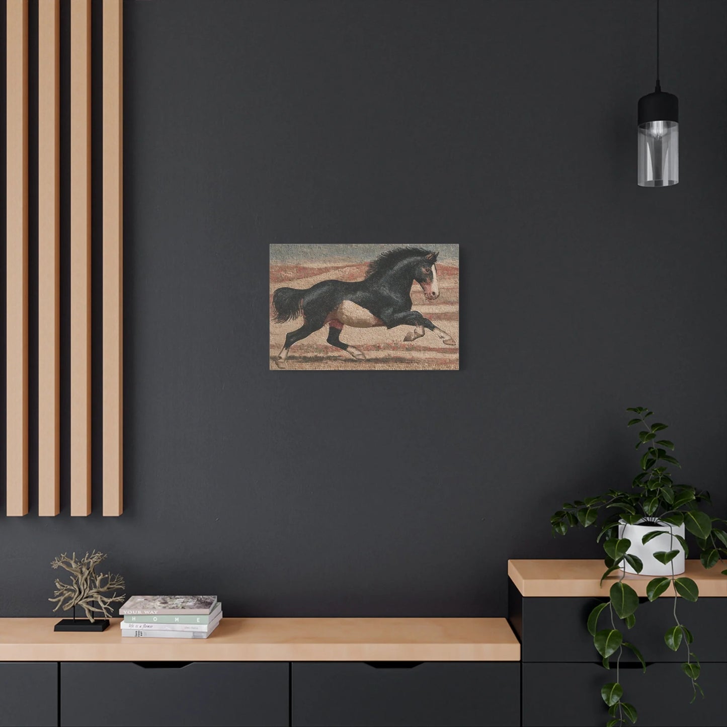 Tableau en Mosaïque Cheval Romain au Galop - Course Antique - décor pièce à vivre lumineuse