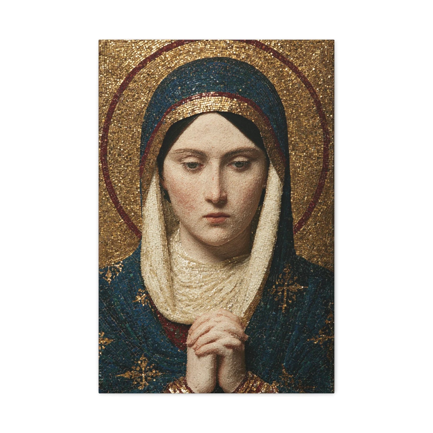 Tableau en Mosaïque Byzantine Ravenne Dorée - Lumière d’Icône - intégration salon scandinave