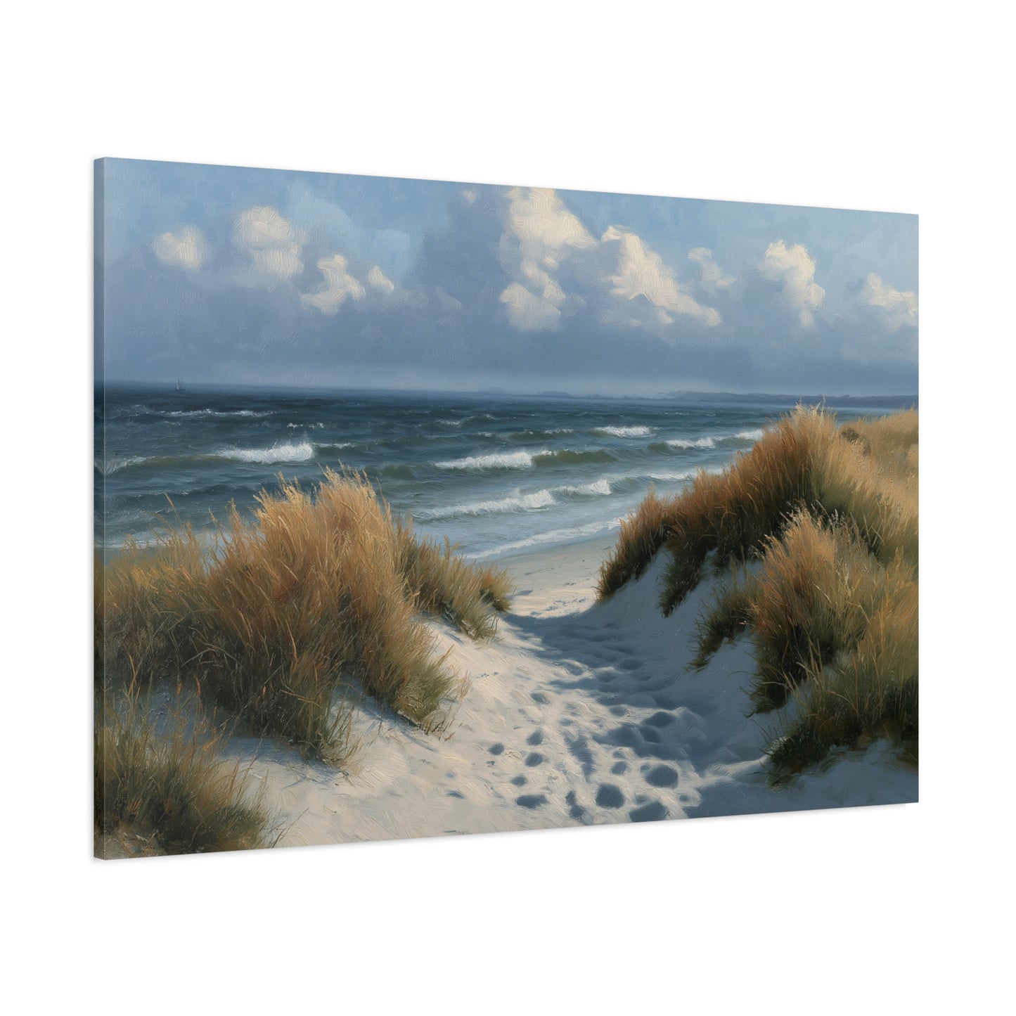 Dunes grises avec oyats et chemin de sable vers la mer du Nord - Art Virtuoso - vue 18/20