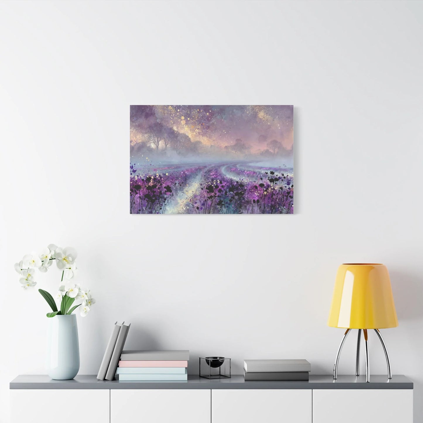 Tableau Lavande violet format horizontal grand pan de mur